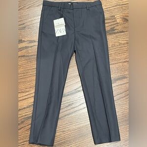 NWT Zara Boys Bugella Premium Wool Blend Suit Pants Sz 8 Blue